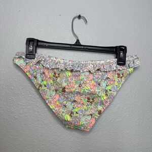 Victoria's Secret Bikini Bottoms Women’s L Green Purple Floral Hipster Swim